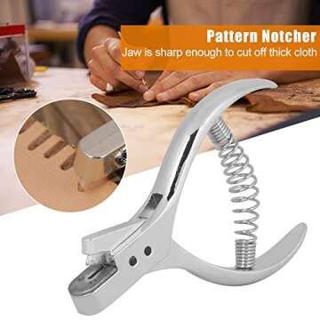 YiYuevi Pattern Notcher for Fabric,Stainless Steel Pattern Notcher Sewing Leather Tailor Pliers Patt...