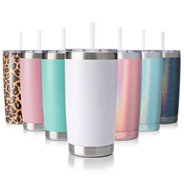 CIVAGO 20oz Insulated Tumbler with Lid and Straw