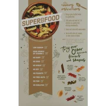 Cybele's Free To Eat Gluten Free & Grain Free Pasta | Superfood White Rotini | High In Plant Based Protein | Dairy Free, Nut Free, Soy Free, Allergen Free, Non GMO, Vegan | 8oz (Pack of 1)