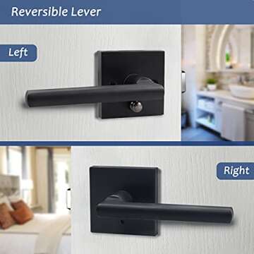 Stylish Black Door Handles for Bedrooms & Bathrooms