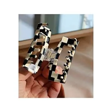 YOEMAYUNER Checkered Claw Clips for Hair - Durable & Stylish