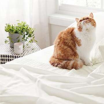 Bedsure King Size Sheets Set - 4 Pieces Soft King Sheets - Breathable & Cooling - Hotel Luxury - Easy Care Polyester Microfiber Bedding for Women, Men, Ivory