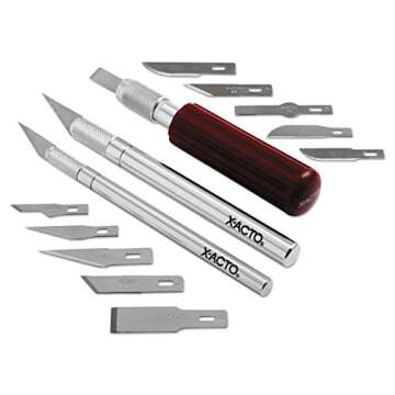 X-ACTO Compression Basic Knife Set, 3 Knives, 13 Blades, Soft Carry Case, 17 Count