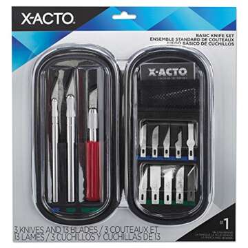 X-ACTO Compression Basic Knife Set, 3 Knives, 13 Blades, Soft Carry Case, 17 Count