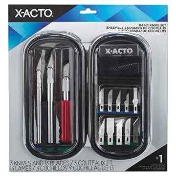 X-ACTO Compression Basic Knife Set, 3 Knives, 13 Blades, Soft Carry Case, 17 Count