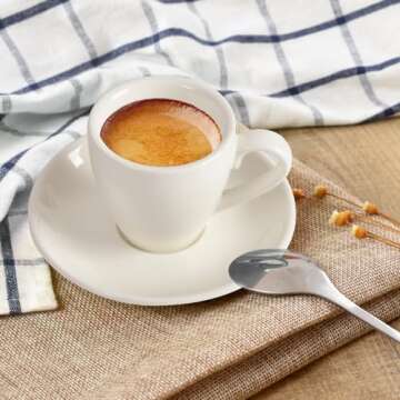 Stylish Espresso Cup Set with Saucer and Spoons