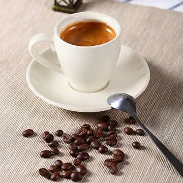 Stylish Espresso Cup Set with Saucer and Spoons
