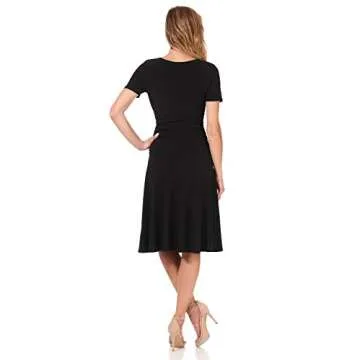 Rekucci Short Sleeve Fit-N-Flare Control Dress for Women