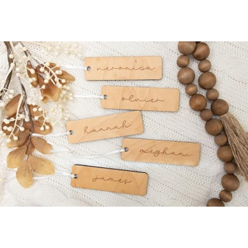 Small Christmas Stocking Tags | Engraved Stocking Name Tags | Personalized Stocking Tags | Family Na...