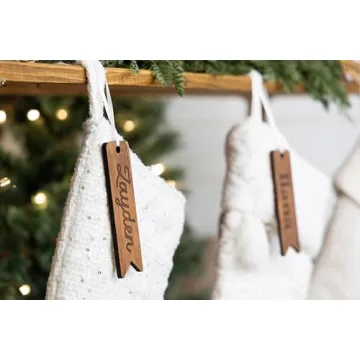 Small Christmas Stocking Tags | Engraved Stocking Name Tags | Personalized Stocking Tags | Family Name Tags Wooden | Stocking Gift Tag