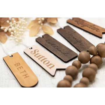 Small Christmas Stocking Tags | Engraved Stocking Name Tags | Personalized Stocking Tags | Family Name Tags Wooden | Stocking Gift Tag