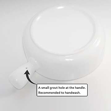 Aquiver 21 Oz French Onion Soup Bowls – Classic White Porcelain Serving Bowl with Single Handle - ...