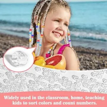 1000+ Pcs Pony Beads Bulk - Sukh 6x9 mm Plastic Bracelet Crystal White Clear Beads for Bracelets Making, Hair Braids, DIY Crafts, Key Chai Making, Home Decor