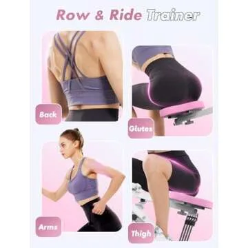 Sportsroyals Squat Machine for Home,Rodeo Core Exercise Machine,330lbs Foldable,Adjustable 4 Resistance Bands,Ride & Rowing Machine for Botty Glutes Butt Thighs,Ab Back/Leg Press Hip Thrust…