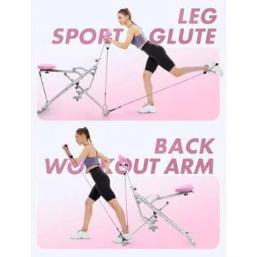 Sportsroyals Squat Machine for Home,Rodeo Core Exercise Machine,330lbs Foldable,Adjustable 4 Resistance Bands,Ride & Rowing Machine for Botty Glutes Butt Thighs,Ab Back/Leg Press Hip Thrust…