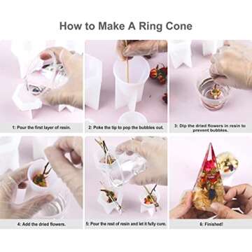 LET'S RESIN Cone Silicone Molds for DIY Ring Holders