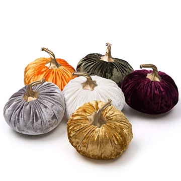 Handmade Velvet Pumpkins Set for Fall Decor