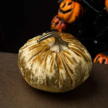 Handmade Velvet Pumpkins Set for Fall Decor