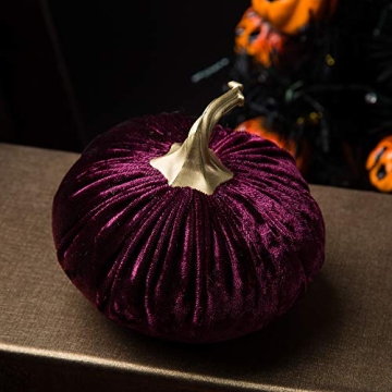 Handmade Velvet Pumpkins Set for Fall Decor