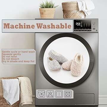 Cozylook 2-pair Women's Soft Sole Slipper Socks with Grippers, Thick Warm Cozy Sherpa Lined Home Socks Set, Cable Knitted Non-slip Fluffy Winter House Bedroom Slippers GRAY+TAUPE M 7-8