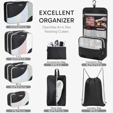 OlarHike 10 Set Packing Cubes for Travel Organizers