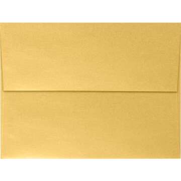 LUXPaper A7 Invitation Envelopes | Peel & Press | 5 1/4" x 7 1/4" | Gold Metallic | 80lb. Text | 50 Qty