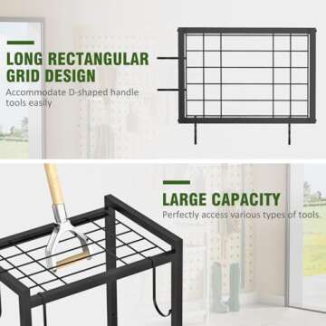 Trieez Durable Alloy Steel Garden Tool Organizer for Efficient Storage