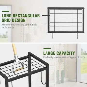 Trieez Durable Alloy Steel Garden Tool Organizer for Efficient Storage