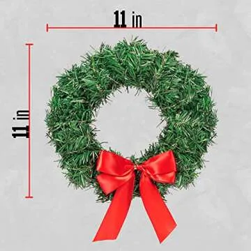 Motor Trend Car Christmas Wreath for Car Truck SUV LED Light Up Decoration Grill Ornament Mount Xmas Artifical Pine Pre-Lit Automotive All Weather Winter Holiday Wreath