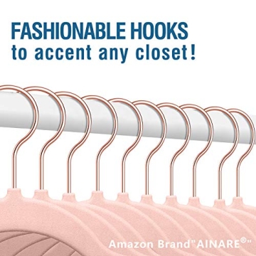 Rose Gold Velvet Hangers Non-Slip Closet Organizers 50 Pack