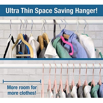 Rose Gold Velvet Hangers Non-Slip Closet Organizers 50 Pack