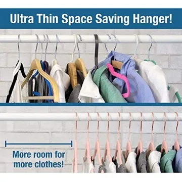 Rose Gold Velvet Hangers Non-Slip Closet Organizers 50 Pack
