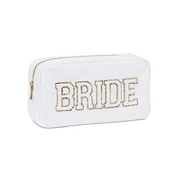 White Nylon Bride Pouch Perfect for Weddings and Gifts
