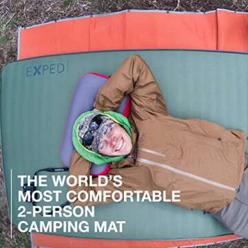 Exped MegaMat 10 Duo - Self Inflating Foam Sleeping Pad, 4" Thickness Camping Bed, Compact and Light...