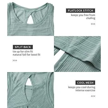 ATTRACO Stylish Sheer Mesh Workout Tank Top for Women