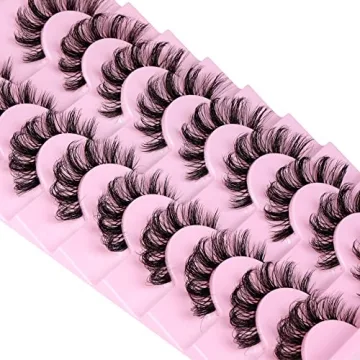 ALPHONSE Natural Look D Curl Faux Mink Eyelashes 9 Pairs
