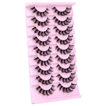 ALPHONSE Natural Look D Curl Faux Mink Eyelashes 9 Pairs