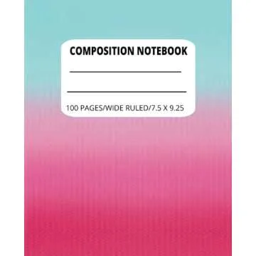 Pretty Pink and Blue Marble Composition Notebook for School Girls