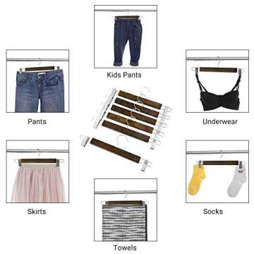 SONGMICS Wooden Pants Hangers - 12 Pack 360° Swivel Hook