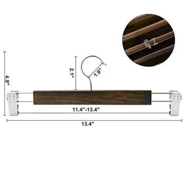 SONGMICS Wooden Pants Hangers - 12 Pack 360° Swivel Hook