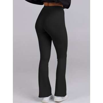 ANRABESS Women 2 Piece Sweatsuits Lounge Set Oversized Fleece Crewneck Sweatshirts Flare Pants 2024 Fall Outfits Clothes Black Medium