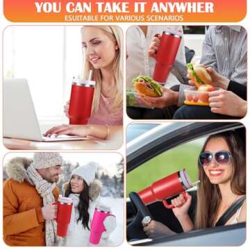 BELYQLY New Version 40oz Stainless Steel Vacuum Insulated Tumbler with Lid and Straw for Water, Smoothie and More, Iced Tea or Coffee (Christmas Red)