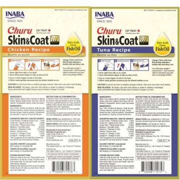 INABA Churu Natural Cat Treats - Omega Oils & Variety Pack - 24 Tubes