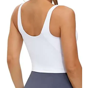 Wjustforu Women's Stylish Padded Yoga Crop Top