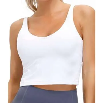 Wjustforu Women's Stylish Padded Yoga Crop Top