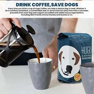 Hugo Coffee Ground Black Paw Dark French Roast - Save Dogs!