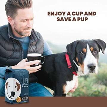 Hugo Coffee Ground Black Paw Dark French Roast - Save Dogs!