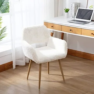 Elegant Faux Fur Desk Chair for Women and Girls