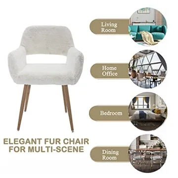 Elegant Faux Fur Desk Chair for Women and Girls