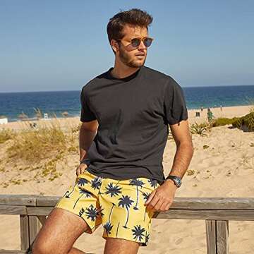 maamgic Mens Slim Fit Swim Shorts Swim Trunks 7 inch Quick Dry Mens Bathing Suits with Mesh Lining